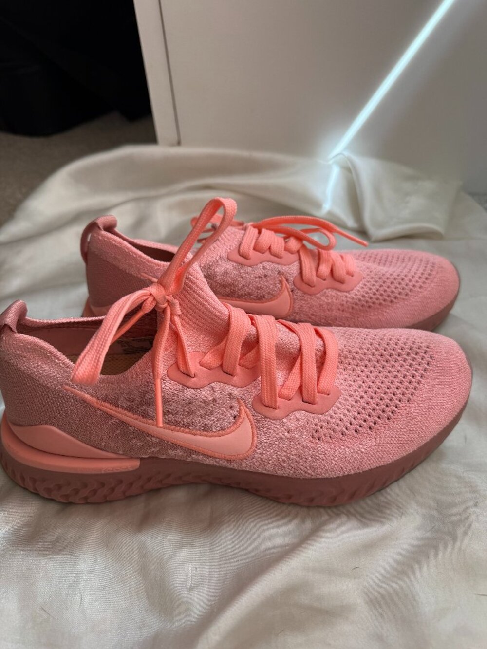 Nike Epic React Flyknit 2 Rust Pink Running Shoes Womens 7.5 (BQ8927)